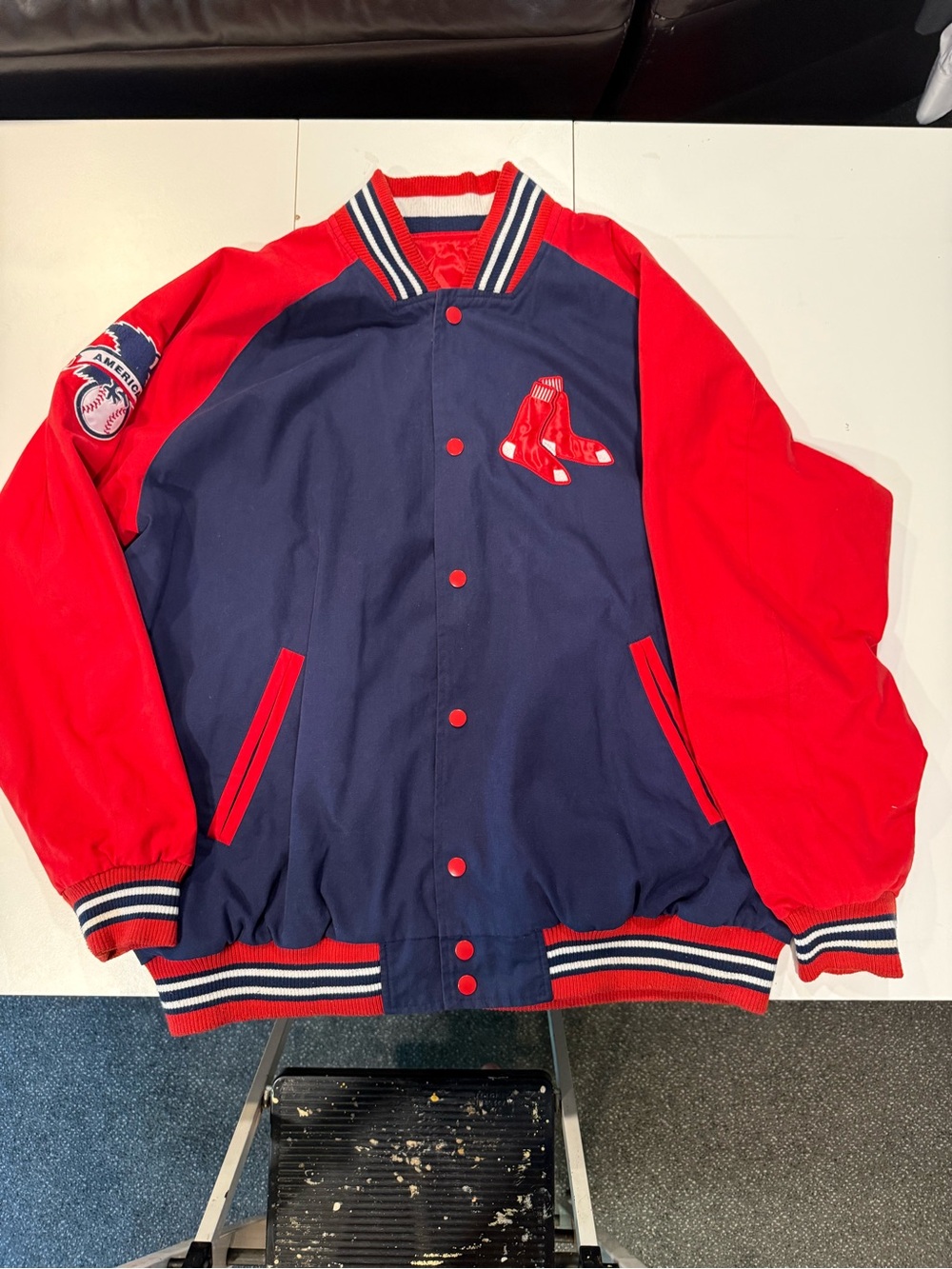 Boston Red Sox Men’s Navy & Red Varsity Bomber Jacket